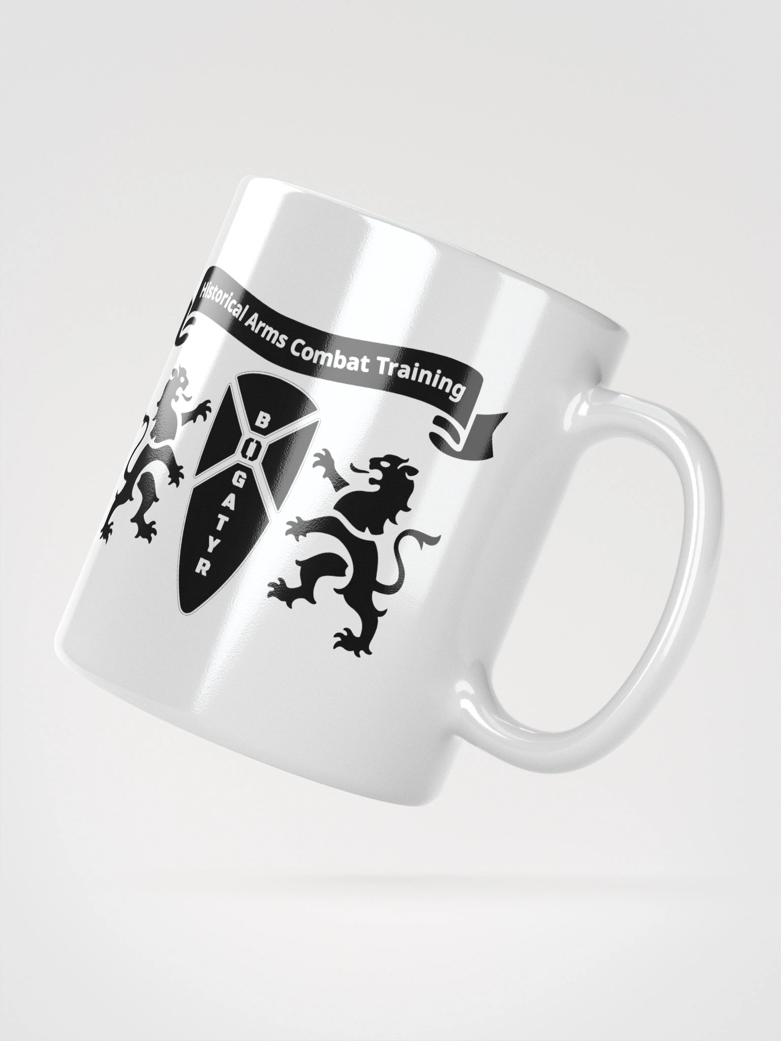 White Glossy Mug - black HACT logo product image (6)