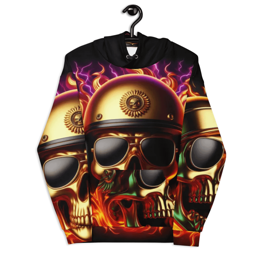 Golden Flame Skull - Unisex Skull Hoodie #55 product image (7)