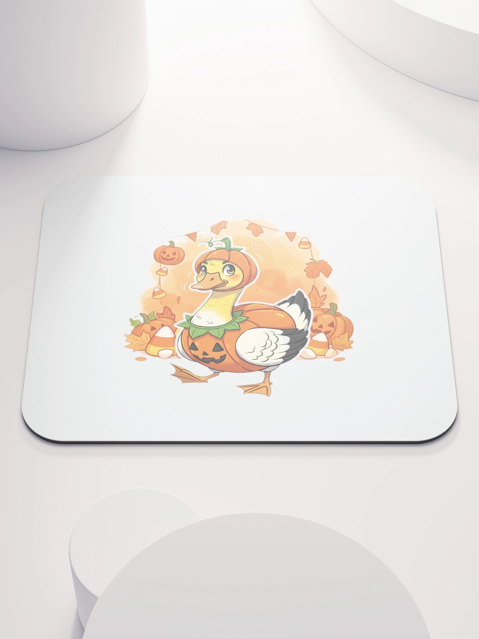 Funny Halloween Goose in Pumpkin Costume Mouse Pad product image (1)