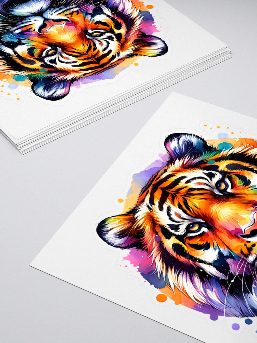 Watercolor Tiger Kiss Cut Sticker product image (4)