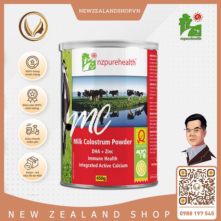 Bột sữa non New Zealand Nz Pure Health Milk Colostrum Powder 450g product image (1)