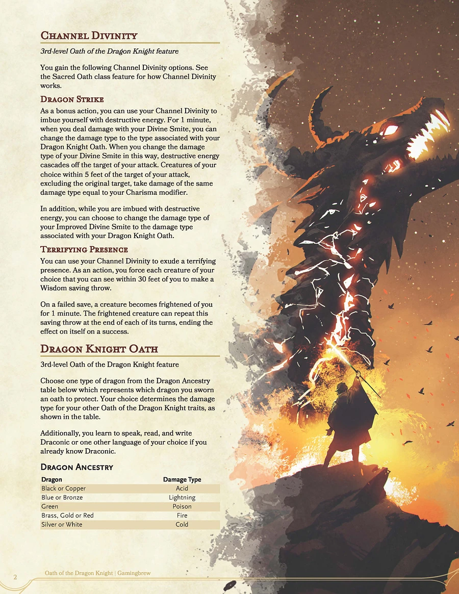 Oath of the Dragon Knight | 5E Paladin Subclass product image (3)