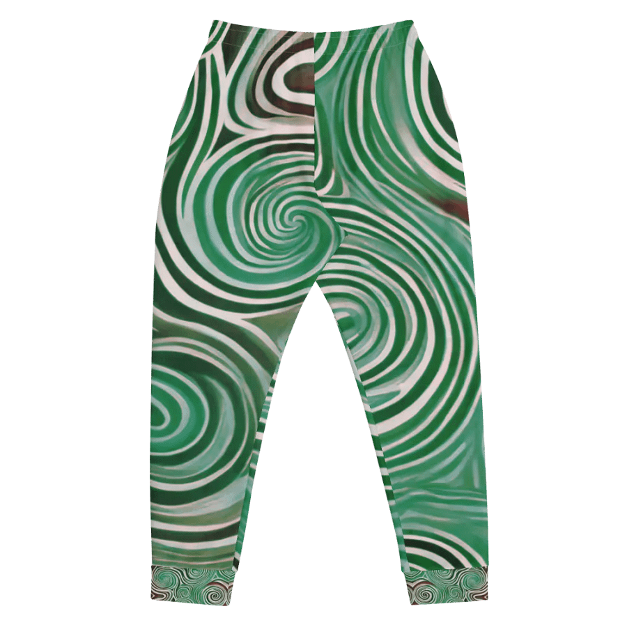 Funky Cool Green Liquid Tie-Dye Men's Joggers product image (8)