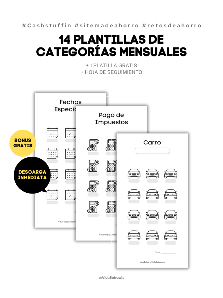 14 Plantillas de Categorias Mensuales + REGALO product image (1)