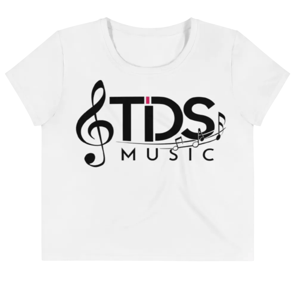 TDS Music Women's Crop Top - White, Regular Fit, Music-Inspired Design product image (4)