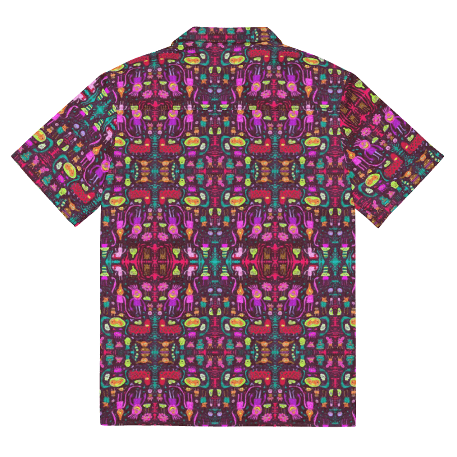 Abstract Darker Doodle Creatures Unisex Hawaiian Shirt product image (12)