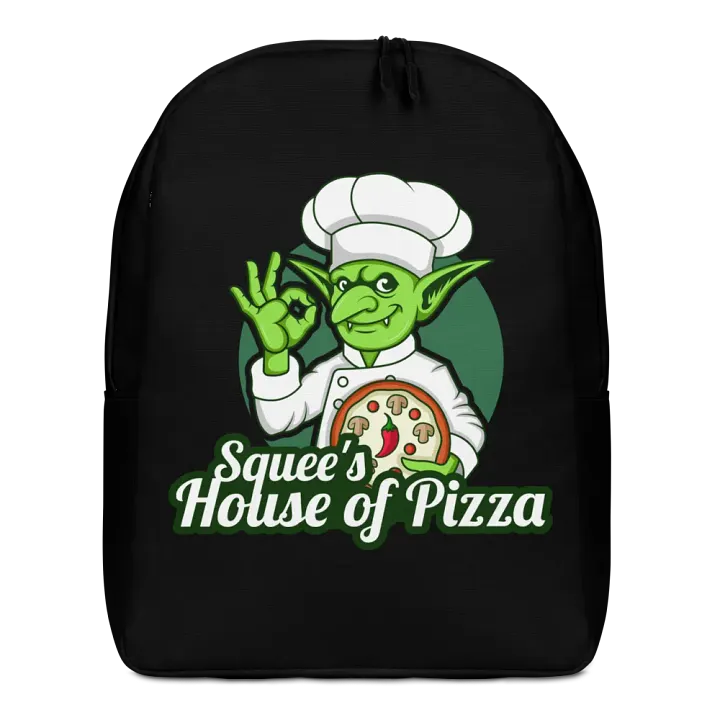 Squee’s House of Pizza Minimalist Backpack (Black) product image (1)