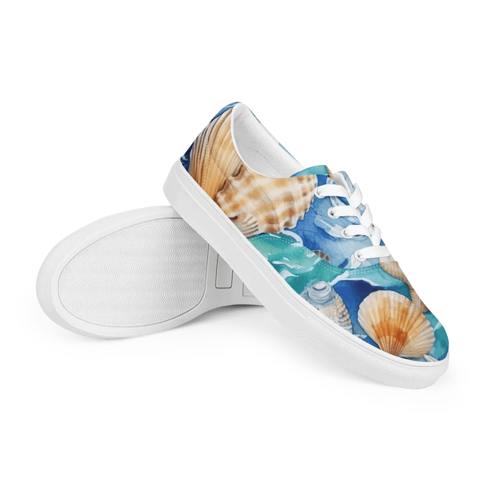Marine Life Delight Lace-Up Canvas Shoes product image (10)