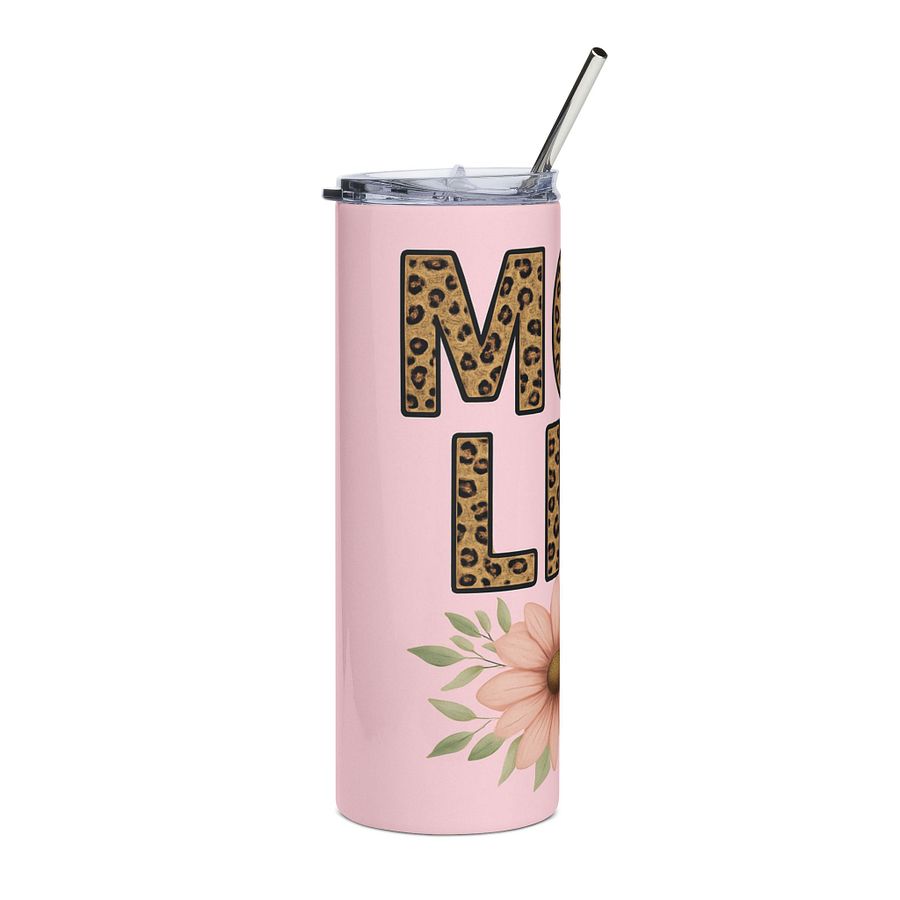 Mom Life 20oz Tumbler Wrap PNG – Leopard Print Pink Floral Design – Sublimation File for Cricut, Silhouette & Digital Download product image (8)
