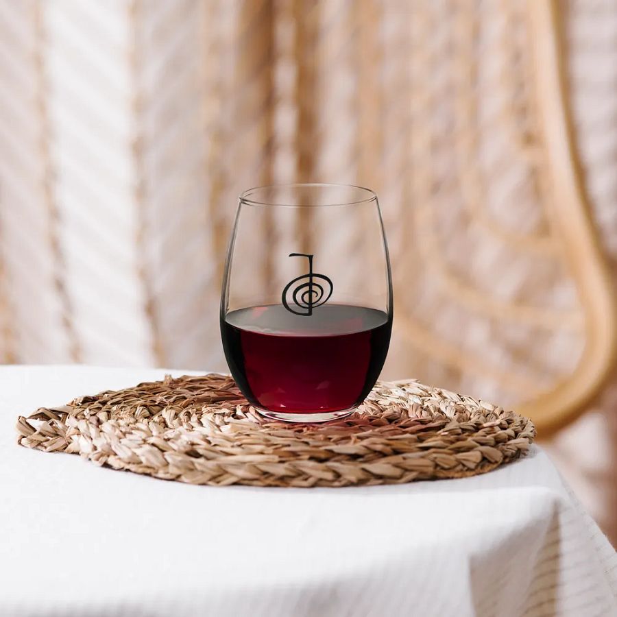 Drinking glass with Reiki energy healing symbol product image (2)