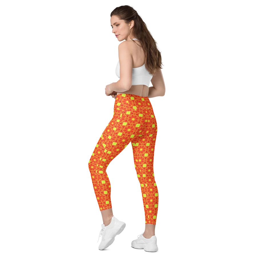 Abstract Repeating Orange Flower Leggings product image (17)