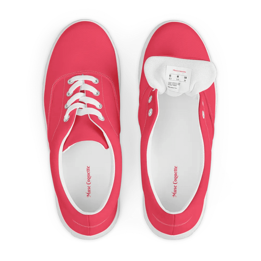 Muse Coquette Lace-Up Canvas Shoes (Strawberry pudding) product image (3)