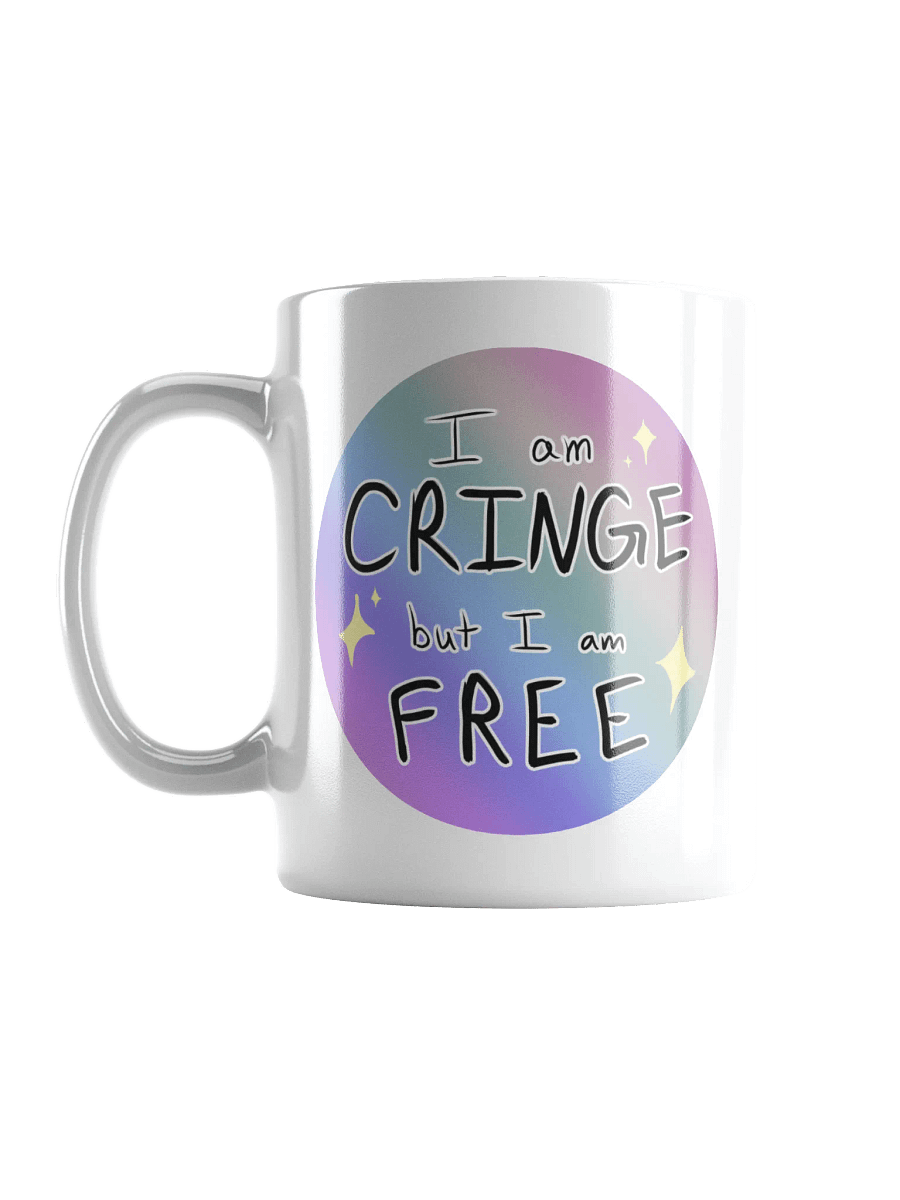 'Cringe but Free' Mug (Handle Left of Design) product image (1)