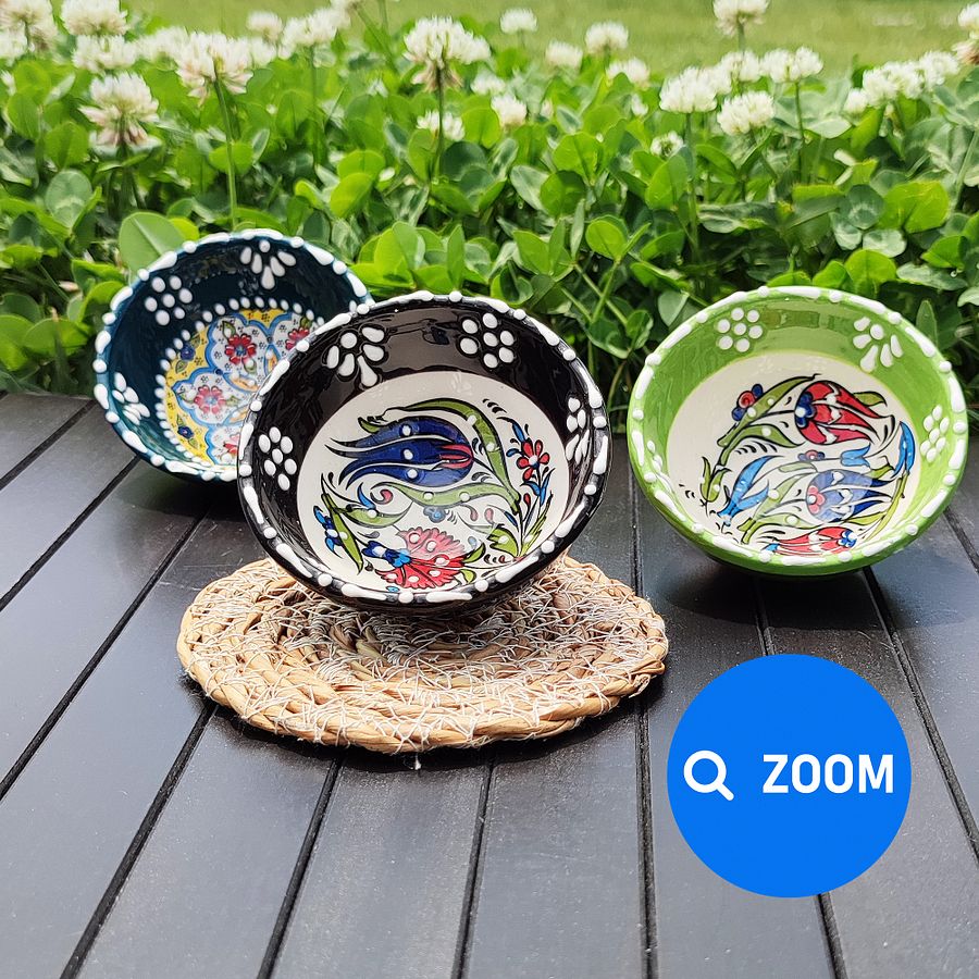 Ceramic set of 3 snack bowls, small — handmade pottery product image (6)