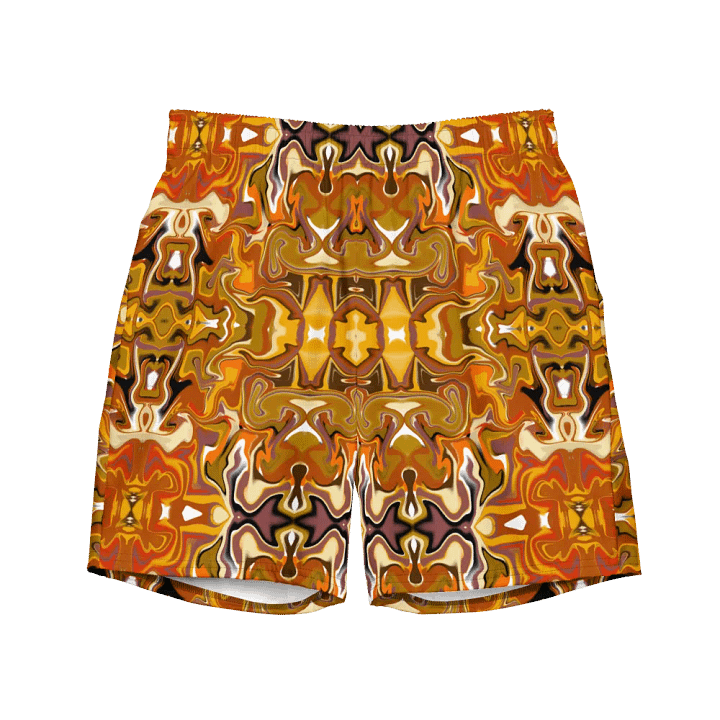 Symmetrical Splendor Brown African Inspired Design Swim Trunks product image (2)