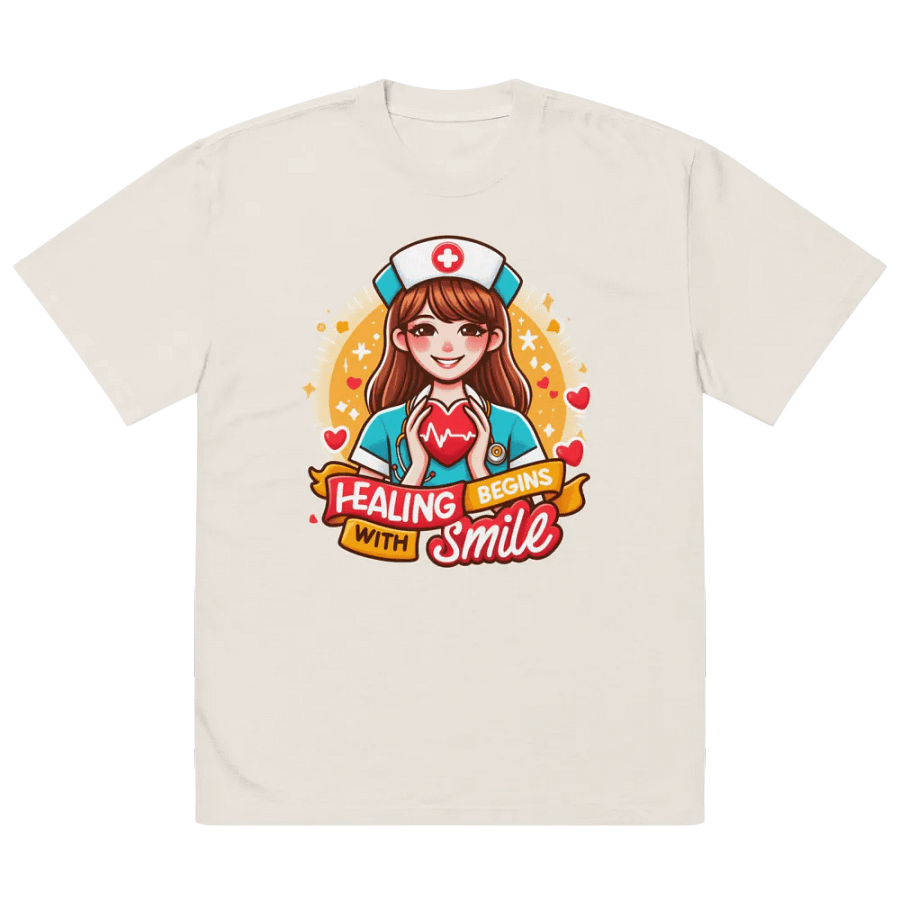 Smiling Nurse Heartbeat Oversized Tee product image (31)