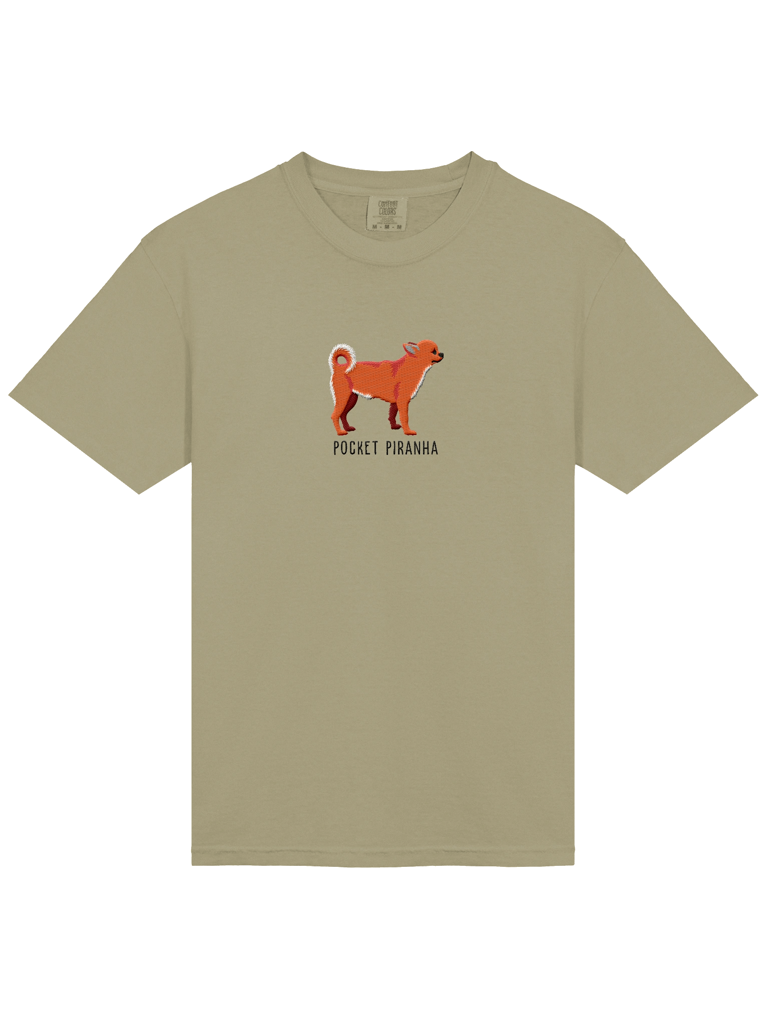Pocket Piranha T-Shirt(Embroidered) of a Chihuahua(Red) product image (14)