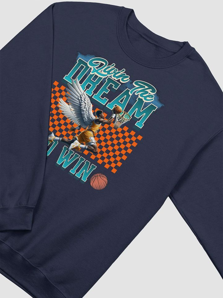 Livin The Dream To Win Basketball Winged Dunker Crewneck Sweatshirt product image (14)
