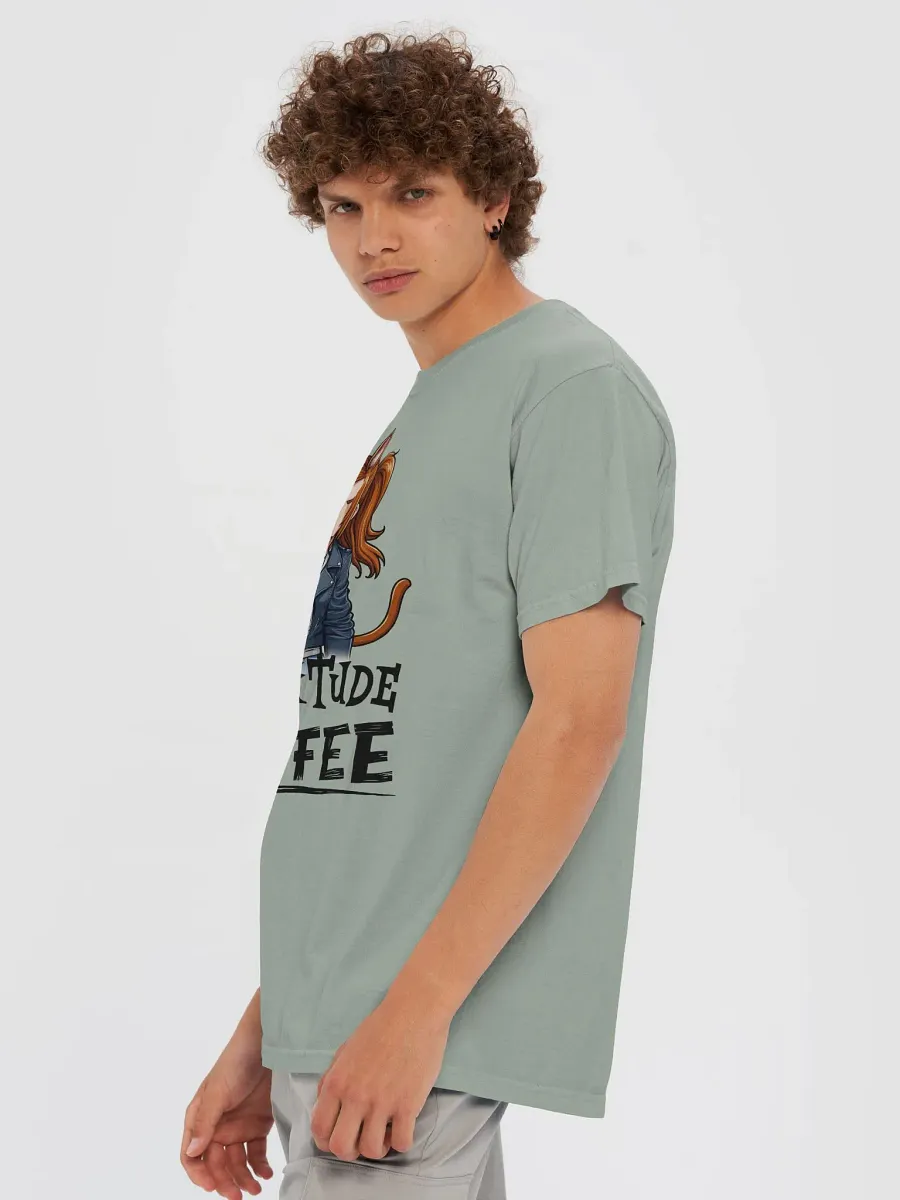 Cat-Titude and Coffee Cartoon T-Shirt product image (73)