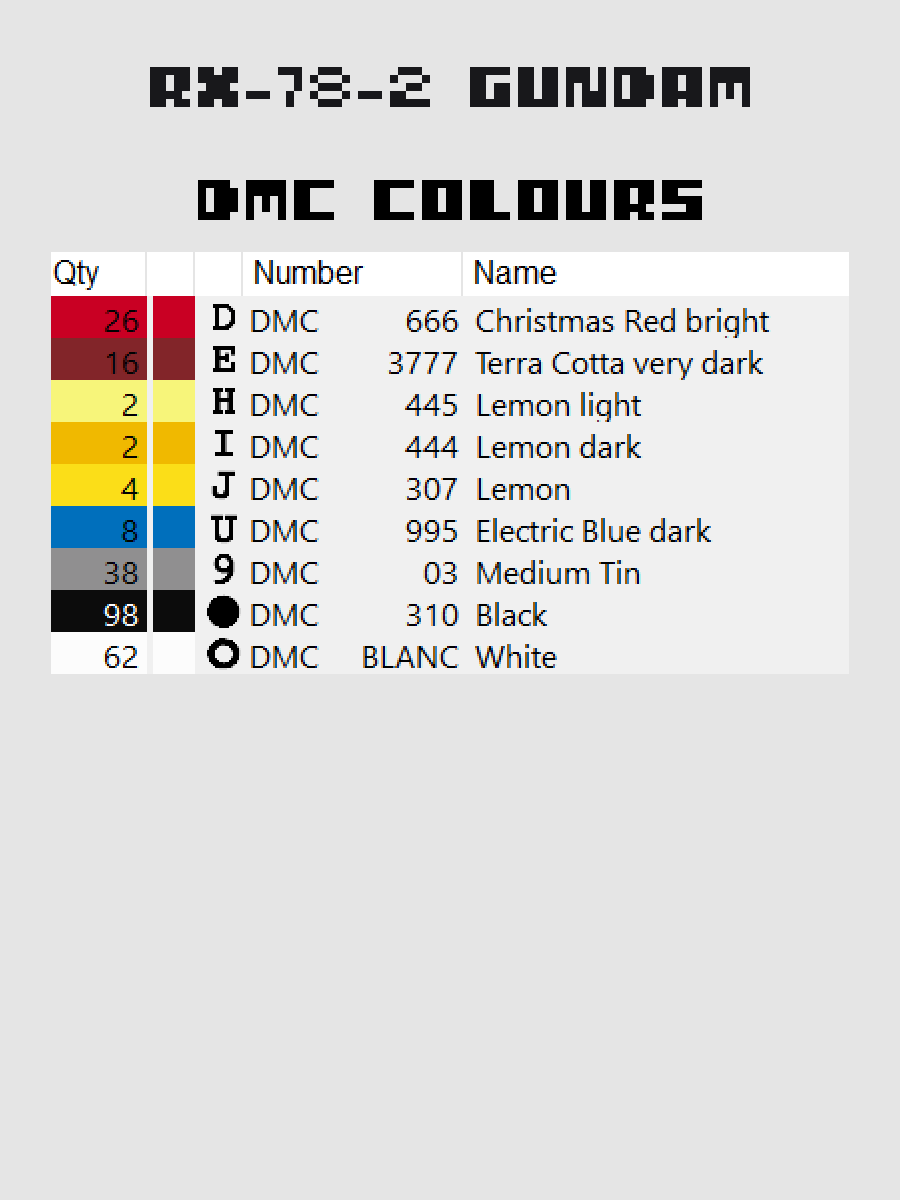 RX-78-2 Gundam Pixel Art product image (4)