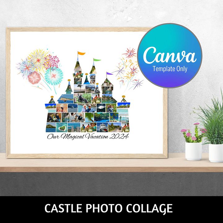 Magical Vacation Castle Photo Collage Canva Template product image (1)