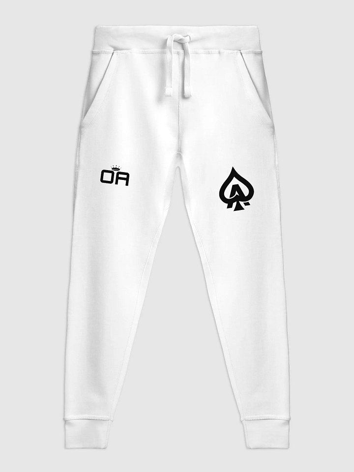 White Fleece Joggers product image (1)