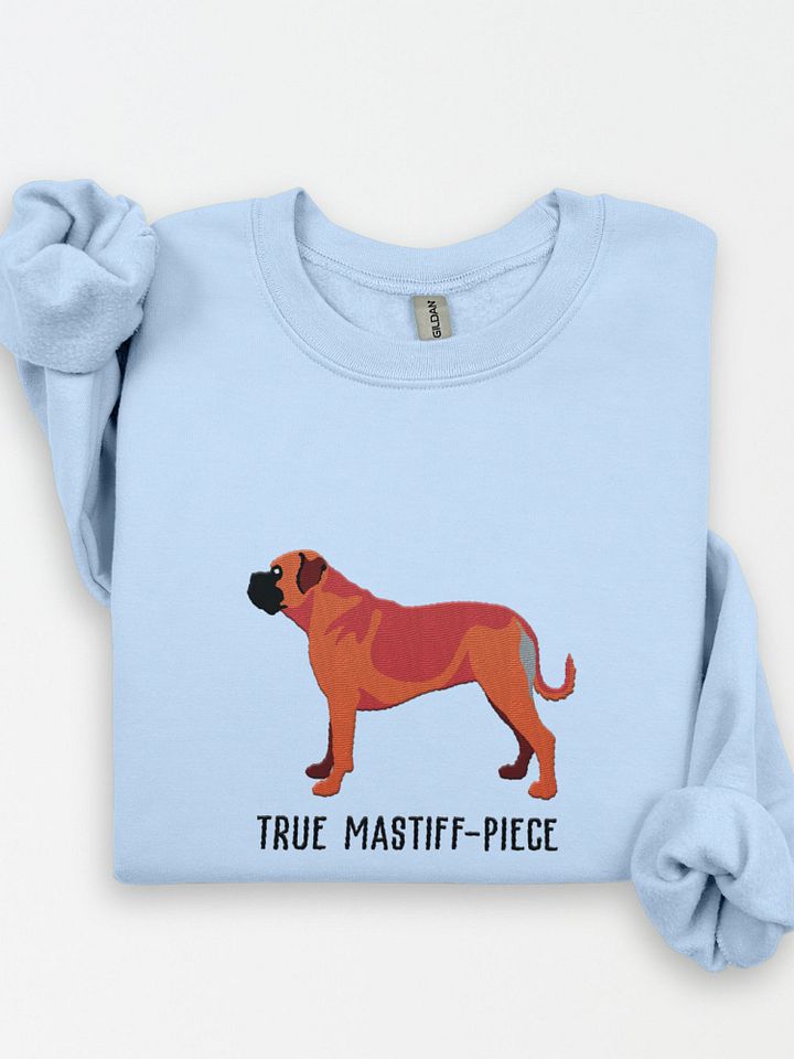 True Mastiff-Piece Sweatshirt(Embroidered) of a Bullmastiff(Red) product image (1)