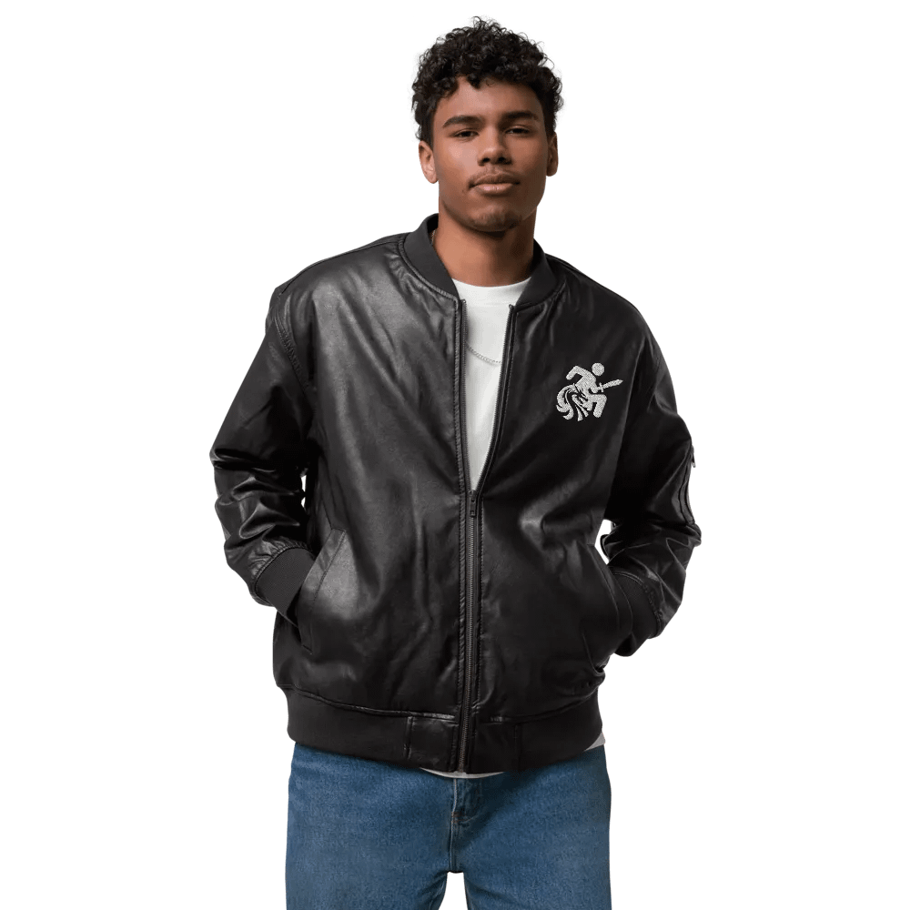Dungeons and Disableds - Faux Leather Bomber Jacket product image (2)