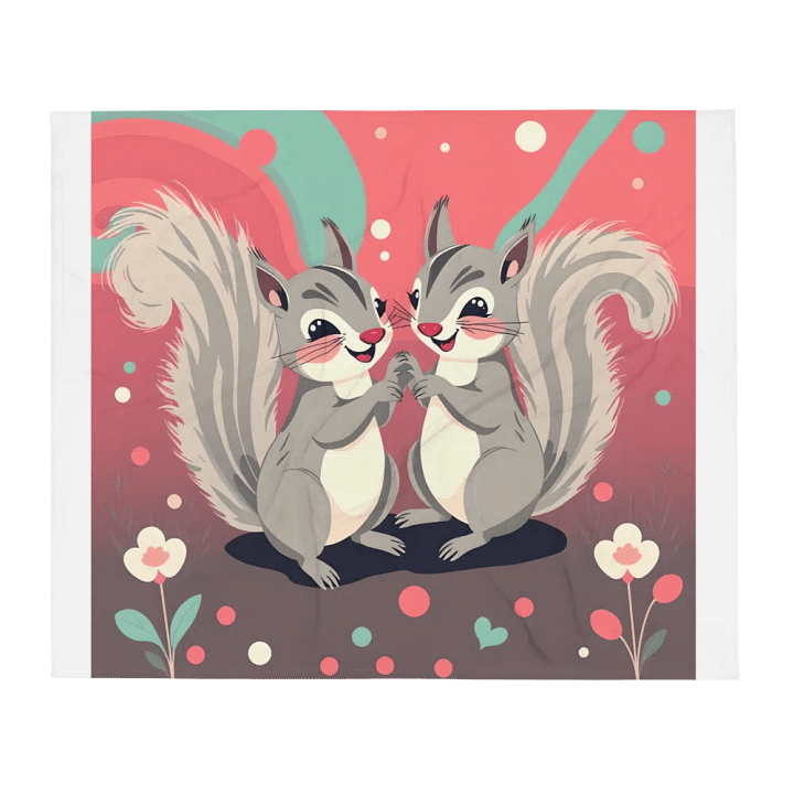 Whimsical Squirrel Love Throw Blanket product image (2)