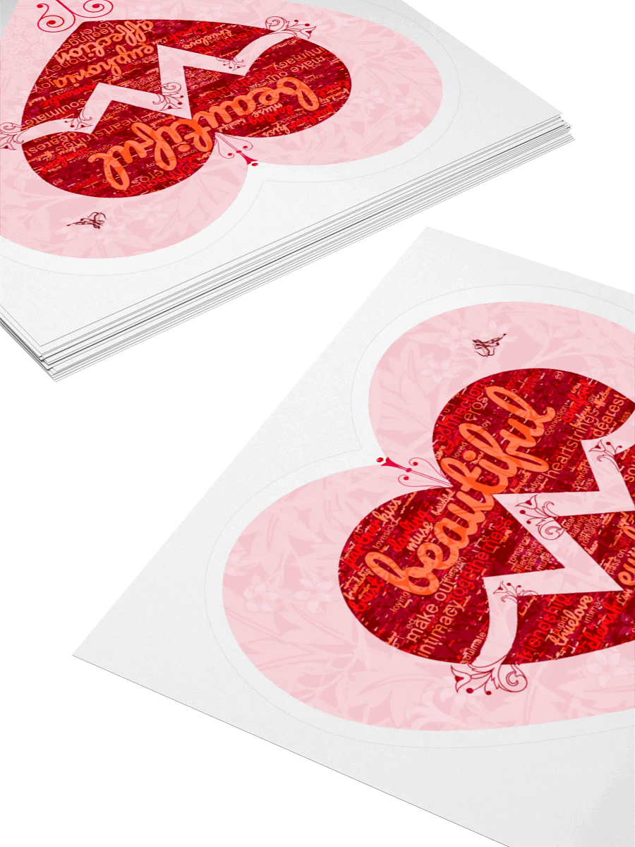 Romantic Word Collage Kiss Cut Sticker product image (4)
