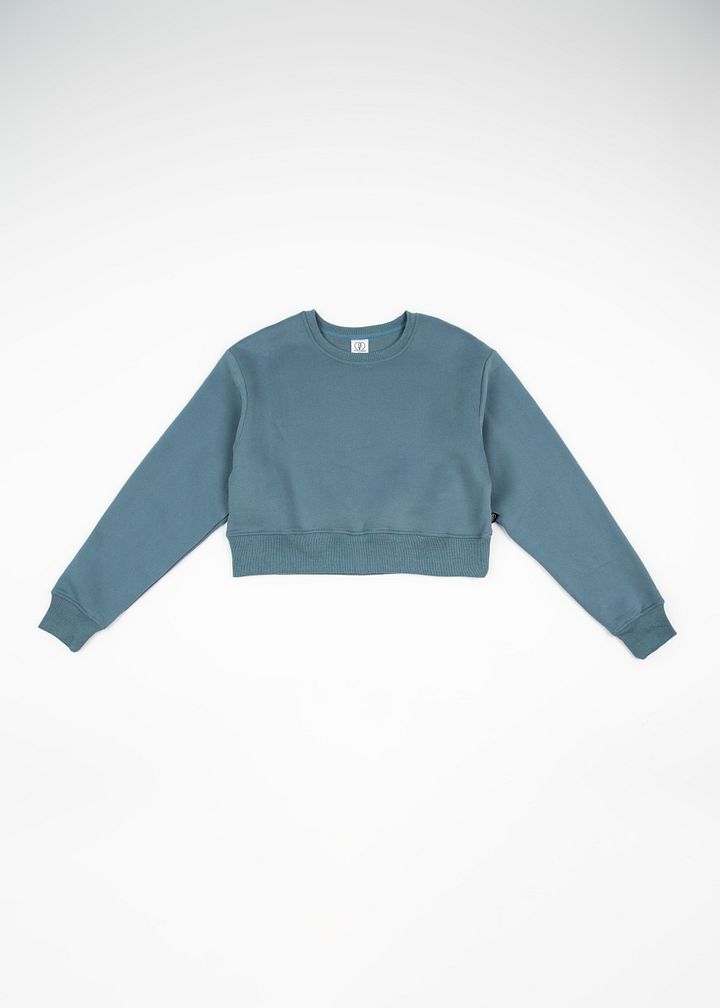 Marine Blue Cropped Crewneck product image (1)