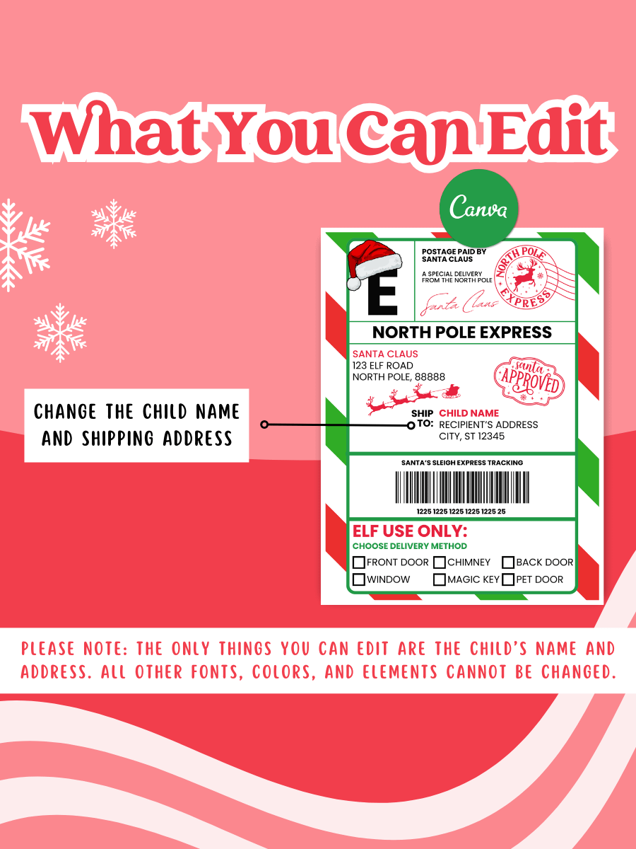 SANTA EDITABLE SHIPPING LABEL product image (5)