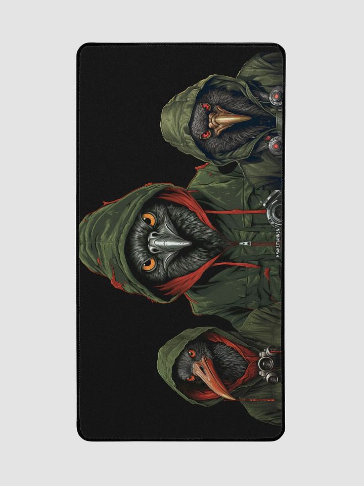 Premium XL Desk Mat 🖱 Three mysterious birds in dark green 💚 product image (2)