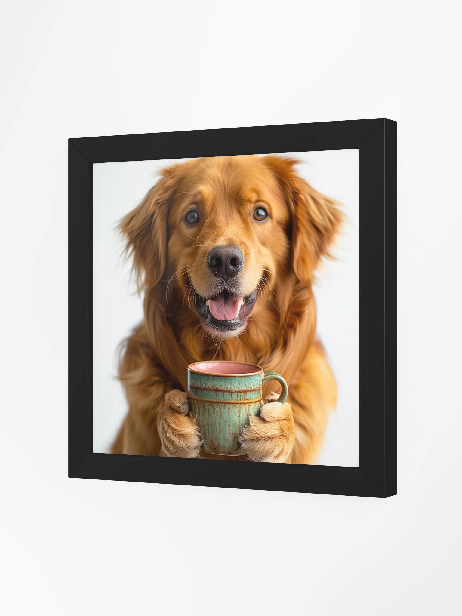 Coffee Lover Cute Golden Retriever Dog Wall Art product image (32)