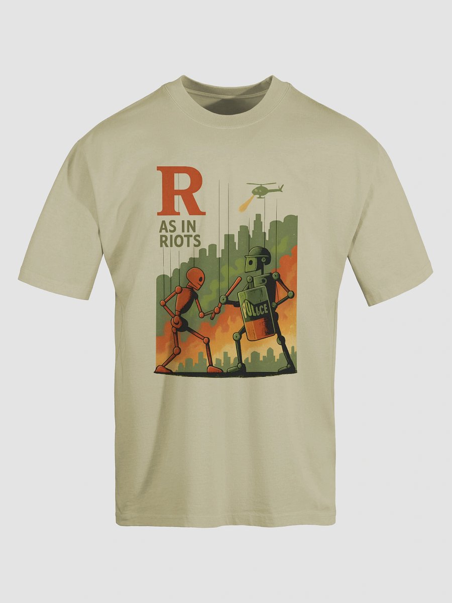 R as in riots color premium oversized faded t-shirt by dark alphabet product image (5)