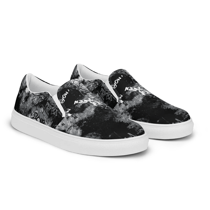 Black and White Graffiti | Women's Slip-On Canvas Shoes product image (2)