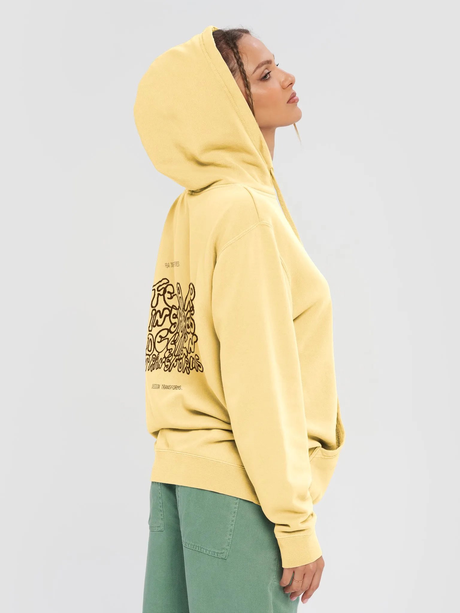Fear Inspires, Design Transforms Graphic Hoodie Pigment-Dyed Hoodie product image (5)
