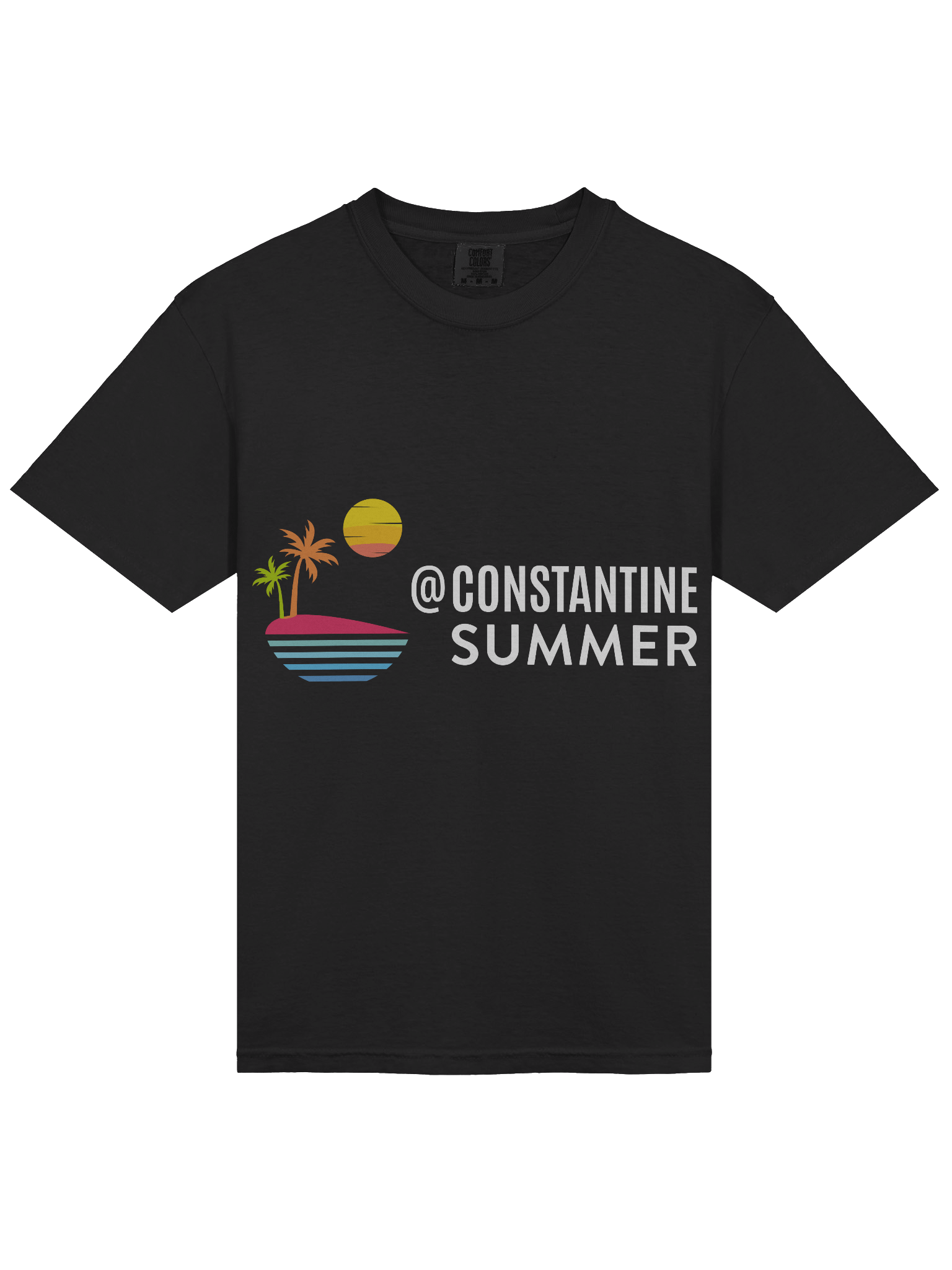 @CONSTANTINESUMMER: TROPICAL SUNSET VIBE T-SHIRT by Comfort Colors (black) product image (3)