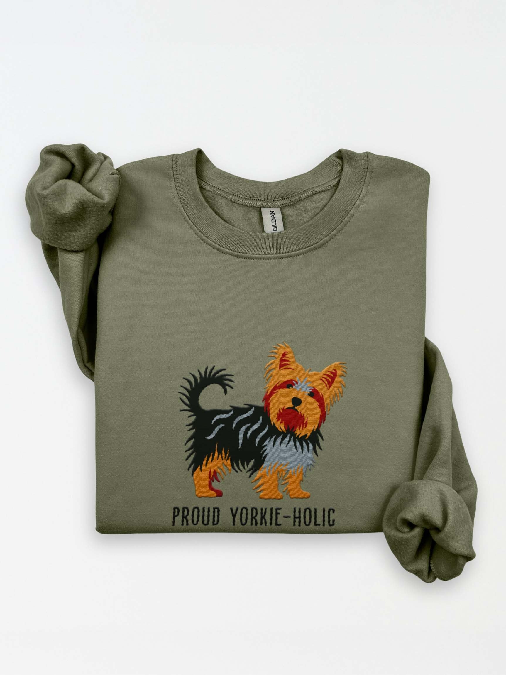 Proud Yorkie-Holic Sweatshirt (Embroidered) of a Yorkshire Terrier(2) product image (1)