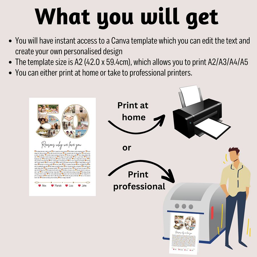 50 Reasons Why We Love You Canva Template product image (3)