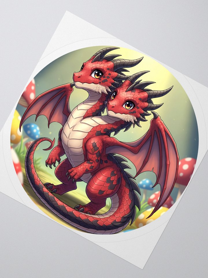 Cute dual headed baby dragon sticker! product image (2)