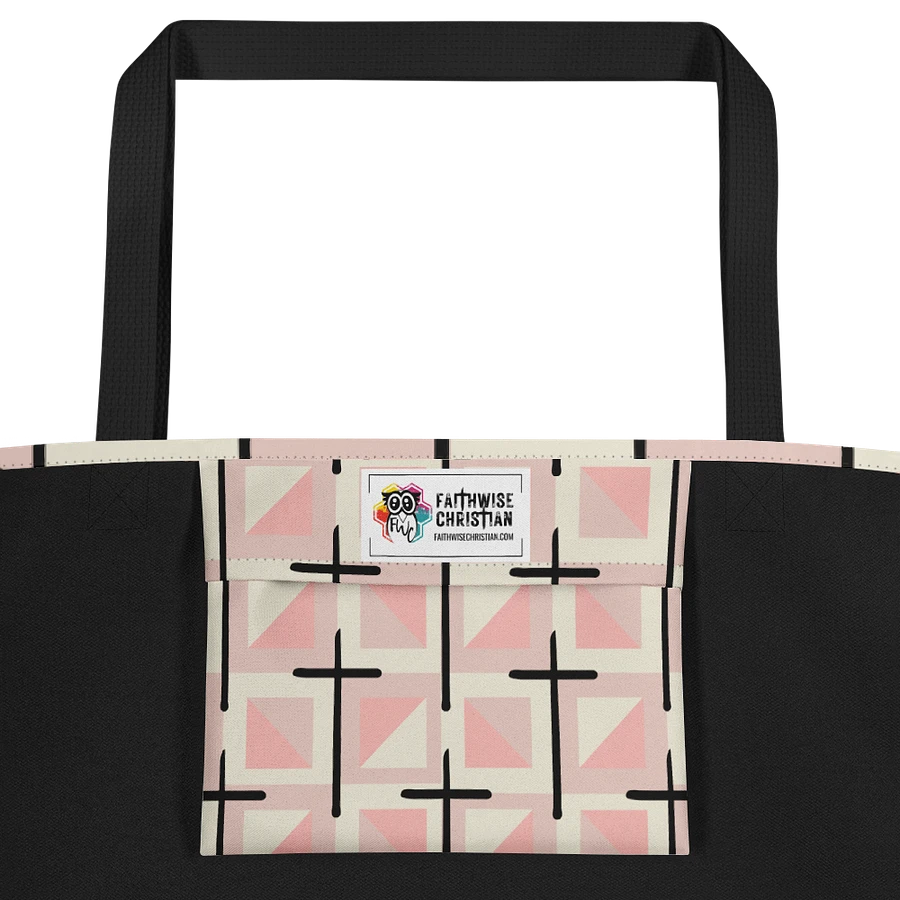 Pink Cross Quilted Patterned Tote Bag product image (5)