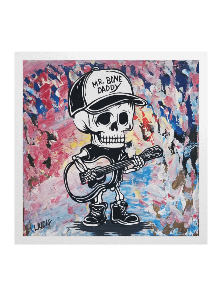 Mr. Bone Daddy Guitar Player Painting Vinyl Sticker product image (6)