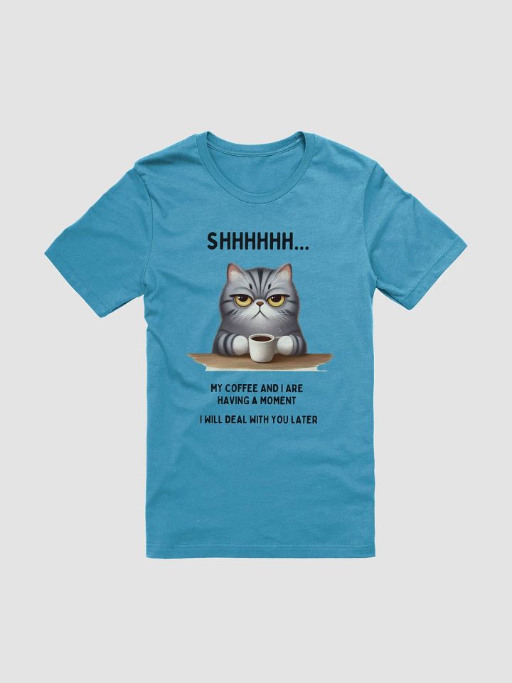 Grumpy Coffee Cat T-Shirt – Adorable & Relatable Morning Mood Tee product image (1)