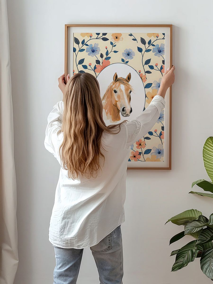 Horse on Boho Wildflower Pattern product image (3)