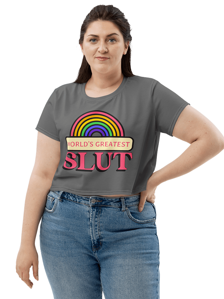 World's Greatest Slut grey crop tee product image (1)