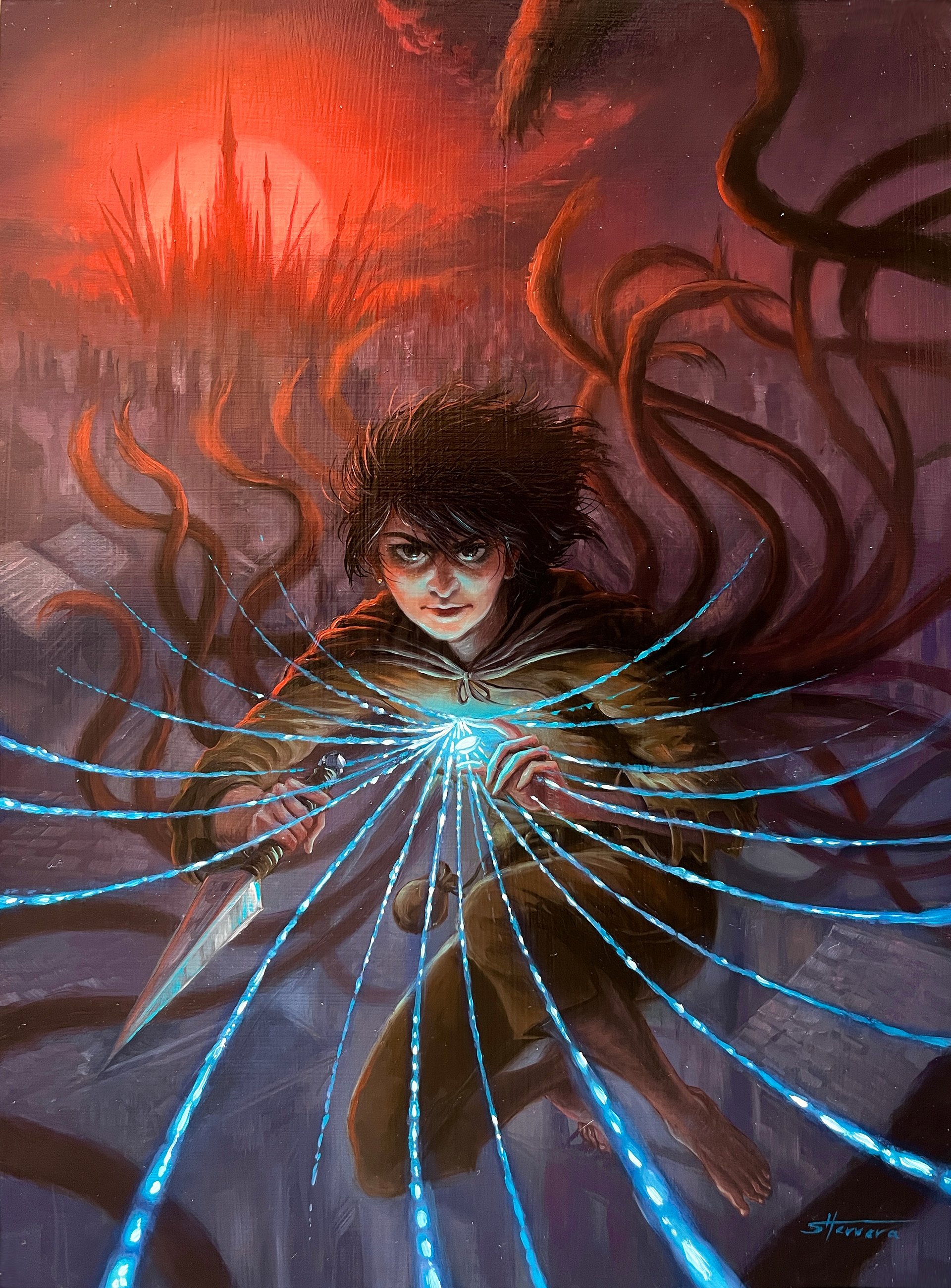 Vin over Luthadel (Mistborn) - Original Oil Painting product image (1)