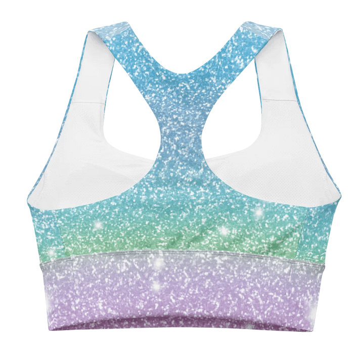Glitter Unicorn Texture Design Longline Sports Bra - 6 product image (2)