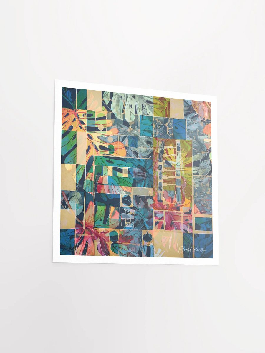 'Textural Tropics' Mixed Media Collage by Edward Martin : Vibrant Matte Poster Print product image (4)