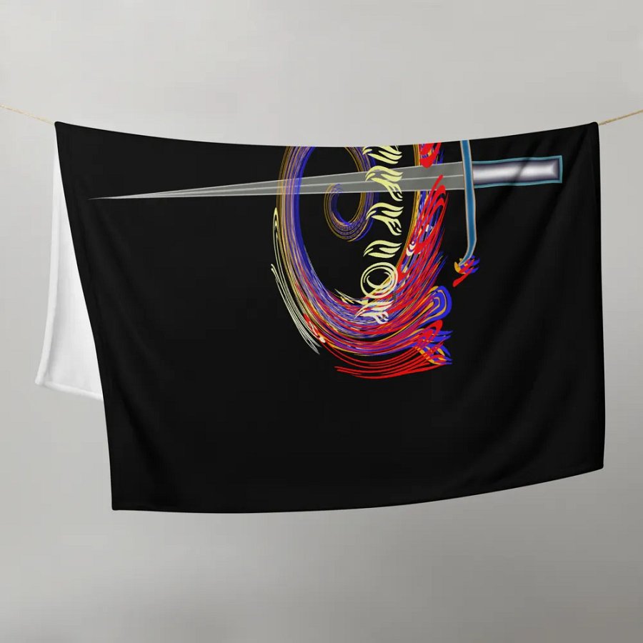 Warrior - Black - Throw Blanket product image (9)